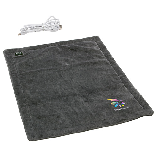 BeWell™ Plush USB Electric Heating Pad - promotional product with custom logo
