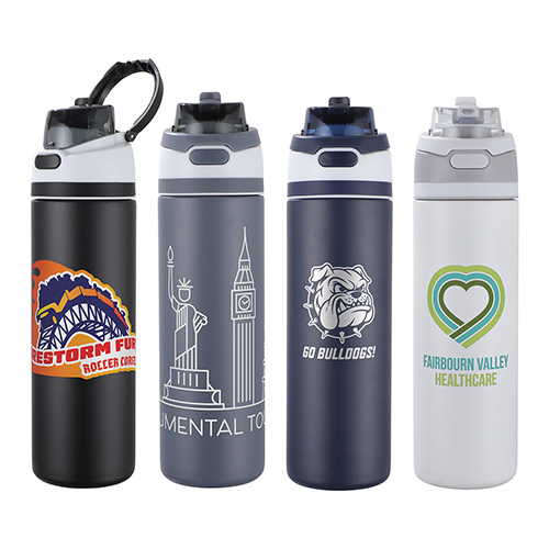 Dunes 24 oz 2-in-1 Vacuum Insulated Stainless Steel Bottle - promotional product with custom logo