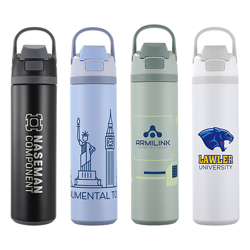 Lark 24 oz Vacuum Recycled Stainless Steel Bottle - promotional product with custom logo