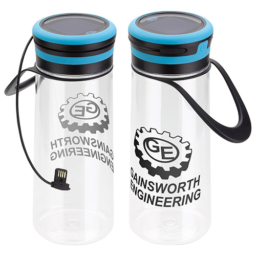 Light-Up 20 oz Tritan® Bottle + Solar Lantern - promotional product with custom logo
