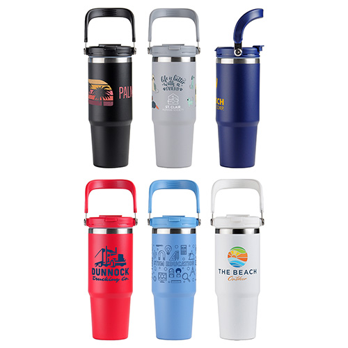 SENSO® Venture DuoFlow 30 oz Vacuum Insulated Stainless Steel Travel Tumbler - promotional product with custom logo