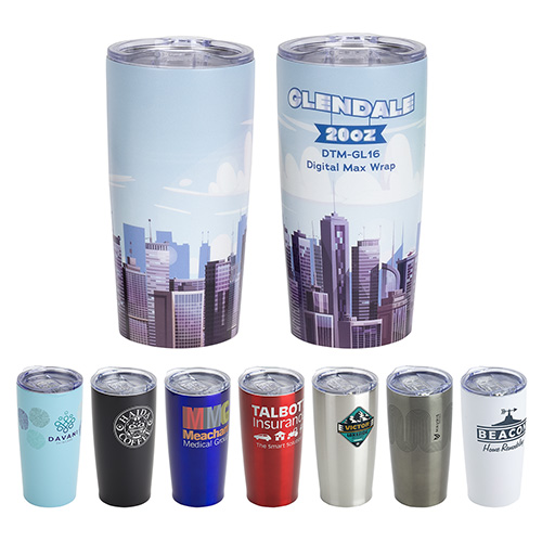 Glendale 20 oz Vacuum Insulated Stainless Steel Tumbler - promotional product with custom logo
