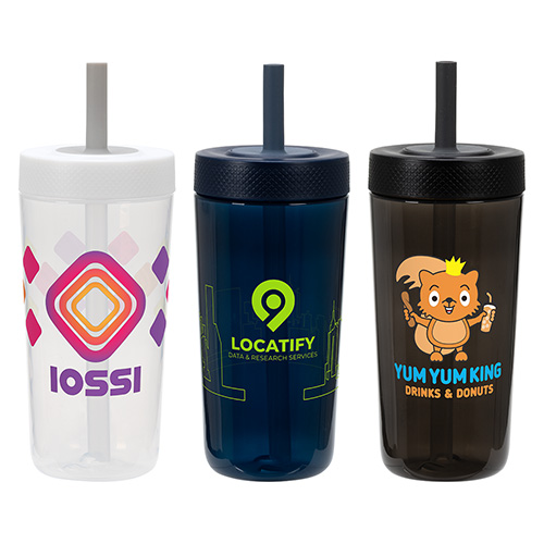 Havana 22 oz Recycled Polypropylene Tumbler with Silicone Straw - promotional product with custom logo