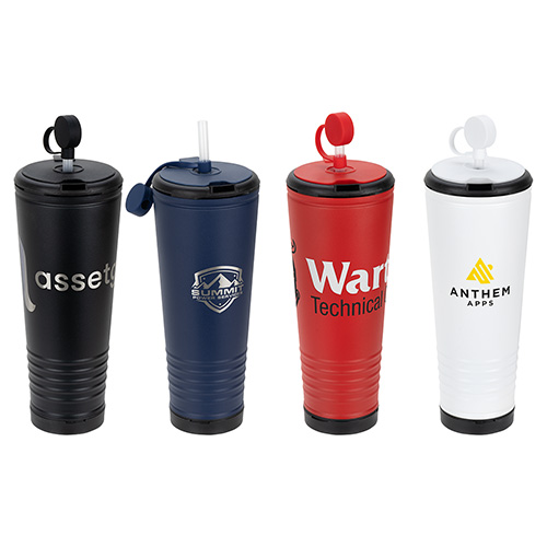 Klaxon 23 oz Stainless Steel/Polypropylene Tumbler with Built-In Horn - promotional product with custom logo