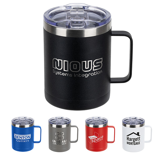 Ceva 14 oz Copper-Coated Powder-Coated Insulated Mug - promotional product with custom logo