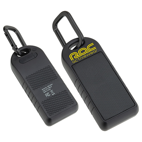 Explorer Water Resistant Speaker with Carabiner - promotional product with custom logo
