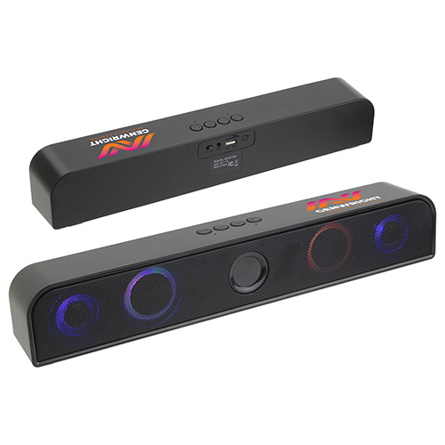 Rhyme Light Up Stereo Speaker Bar - promotional product with custom logo