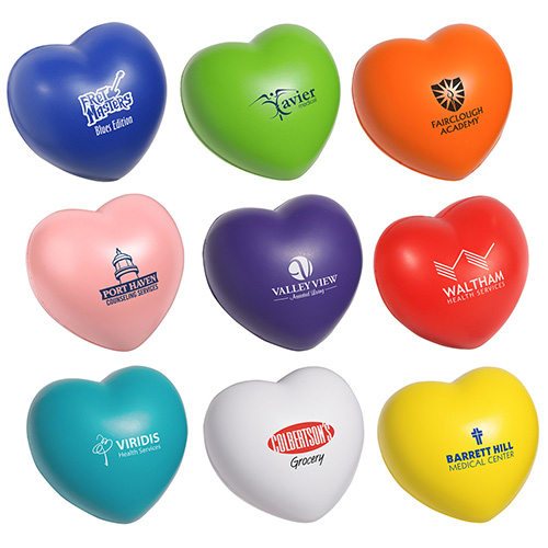 Valentine Heart Stress Reliever - promotional product with custom logo