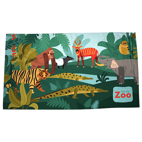 Silk Touch Beach Blanket/Towel 35" x 60" 400GSM Poly/Cotton - Full Color - promotional product with custom logo