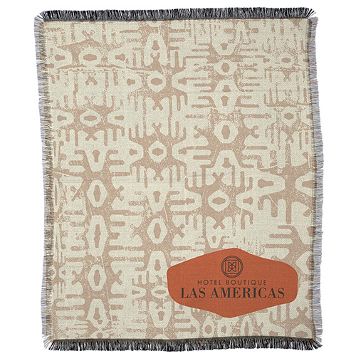 Fringed Woven Tapestry 50" x 60" 500GSM - Full Color - promotional product with custom logo