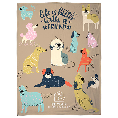 Light-Weight Brushed Fleece Blanket 50" x 60" 300GSM - Full Color - promotional product with custom logo