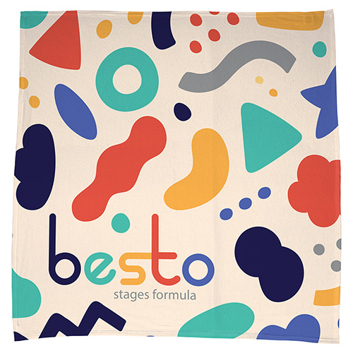 Cotton Feel Swaddle Blanket 42" x 42" 200GSM Poly/Spandex - Full Color - promotional product with custom logo