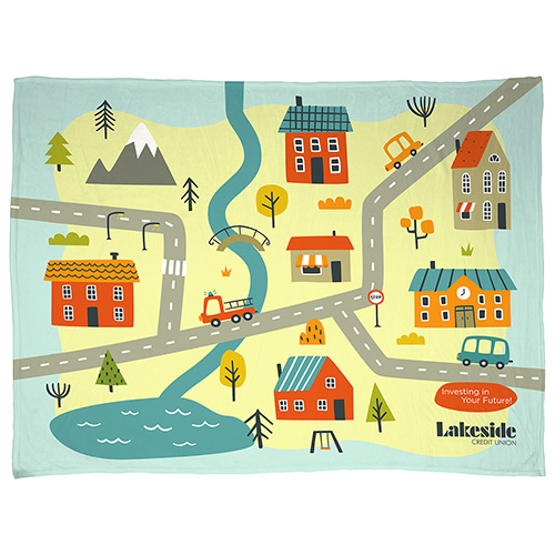 Silk Touch Blanket 60" x 80" 300GSM Polyester - Full Color - promotional product with custom logo