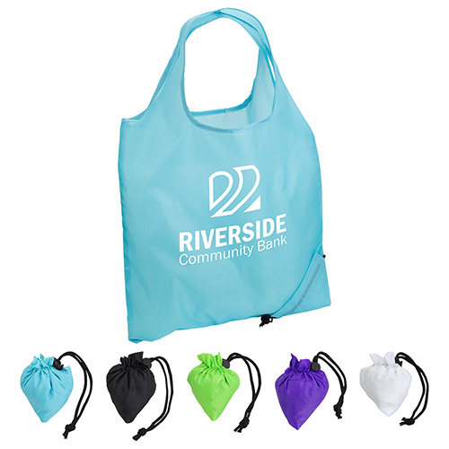 Bazaar RPET Folding Reusable Tote Bag - promotional product with custom logo