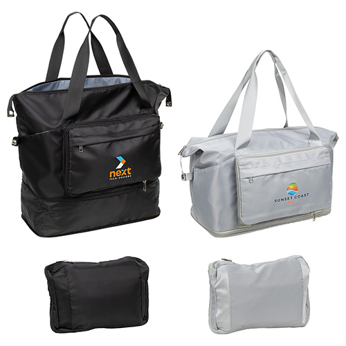 Caravan Expandable Polyester Travel Tote - promotional product with custom logo