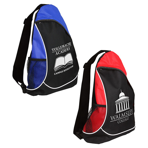 Natural Curve Non-Woven/Polyester Sling Backpack - promotional product with custom logo