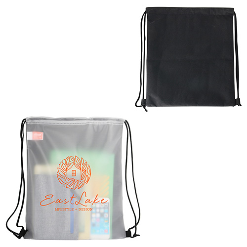 Pearl Soft-Touch Drawstring Bag - promotional product with custom logo