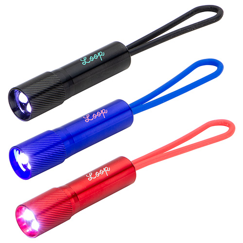 Loop Mini LED Pocket Flashlight - promotional product with custom logo