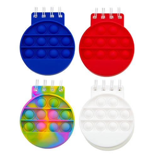 Round Push Pop Spiral Notebook - promotional product with custom logo