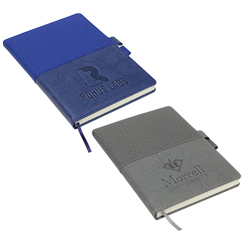 Quarry Textured Journal with Interlocking Pen Closure - promotional product with custom logo