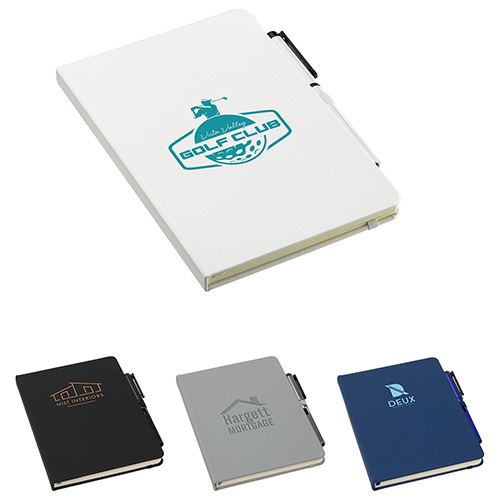Quorum Soft Touch Journal with Matching Color Gel Pen - promotional product with custom logo
