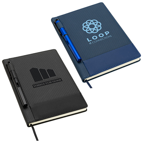 Symposium Textured Journal with Pen - promotional product with custom logo