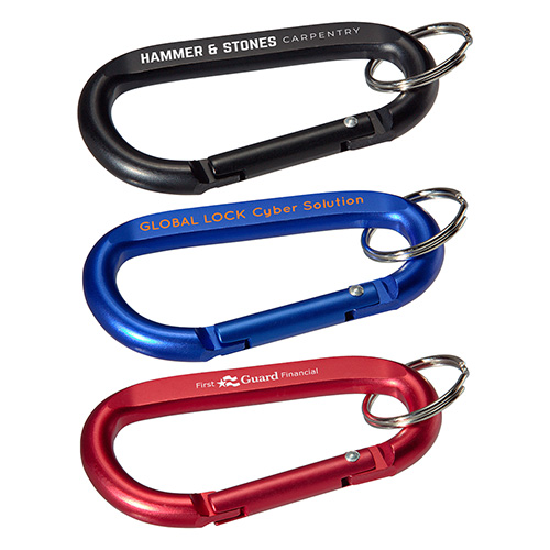 Aluminum Carabiner with Key Ring - promotional product with custom logo