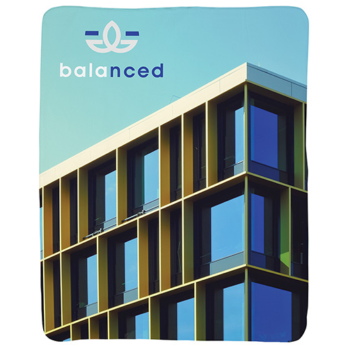 Pinnacle Dye Sublimated RPET Polar Fleece Blanket - promotional product with custom logo