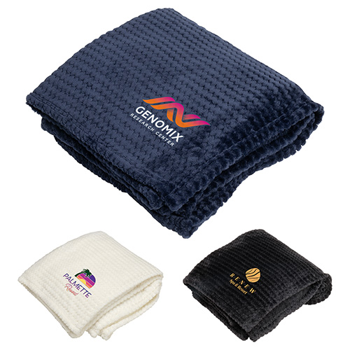 Snuggle Up Soft-Textured Blanket - promotional product with custom logo