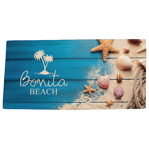 Boardwalk 30" x 60" Microfiber Beach Blanket/Towel- Full-Color - promotional product with custom logo