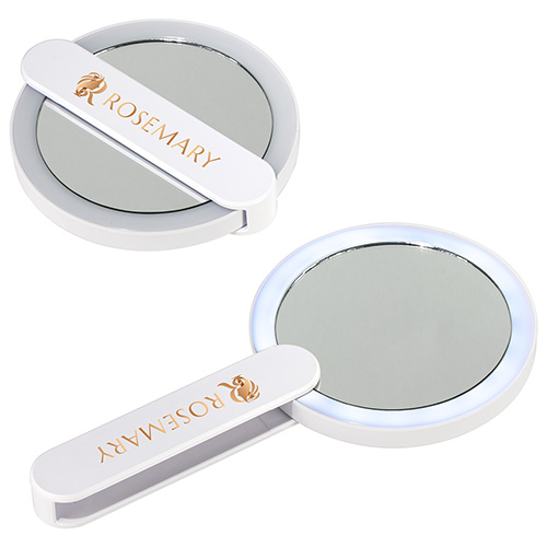 Cabaret LED Mirror with Swivel Handle - promotional product with custom logo