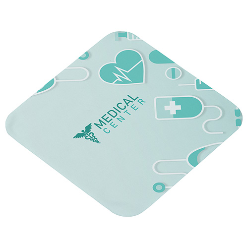 Heavyweight 6" x 6" Draw Twist Microfiber Cleaning Cloth- Full-Color - promotional product with custom logo