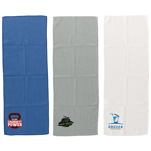 Gridiron 12" x 32" Waffle Microfiber Sports Towel - promotional product with custom logo