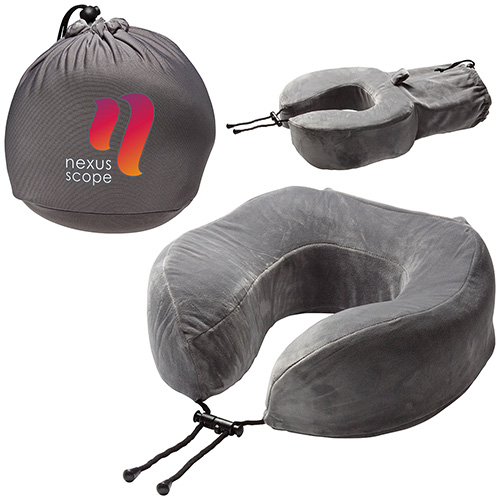 Snuggle Memory Foam Neck Pillow - promotional product with custom logo