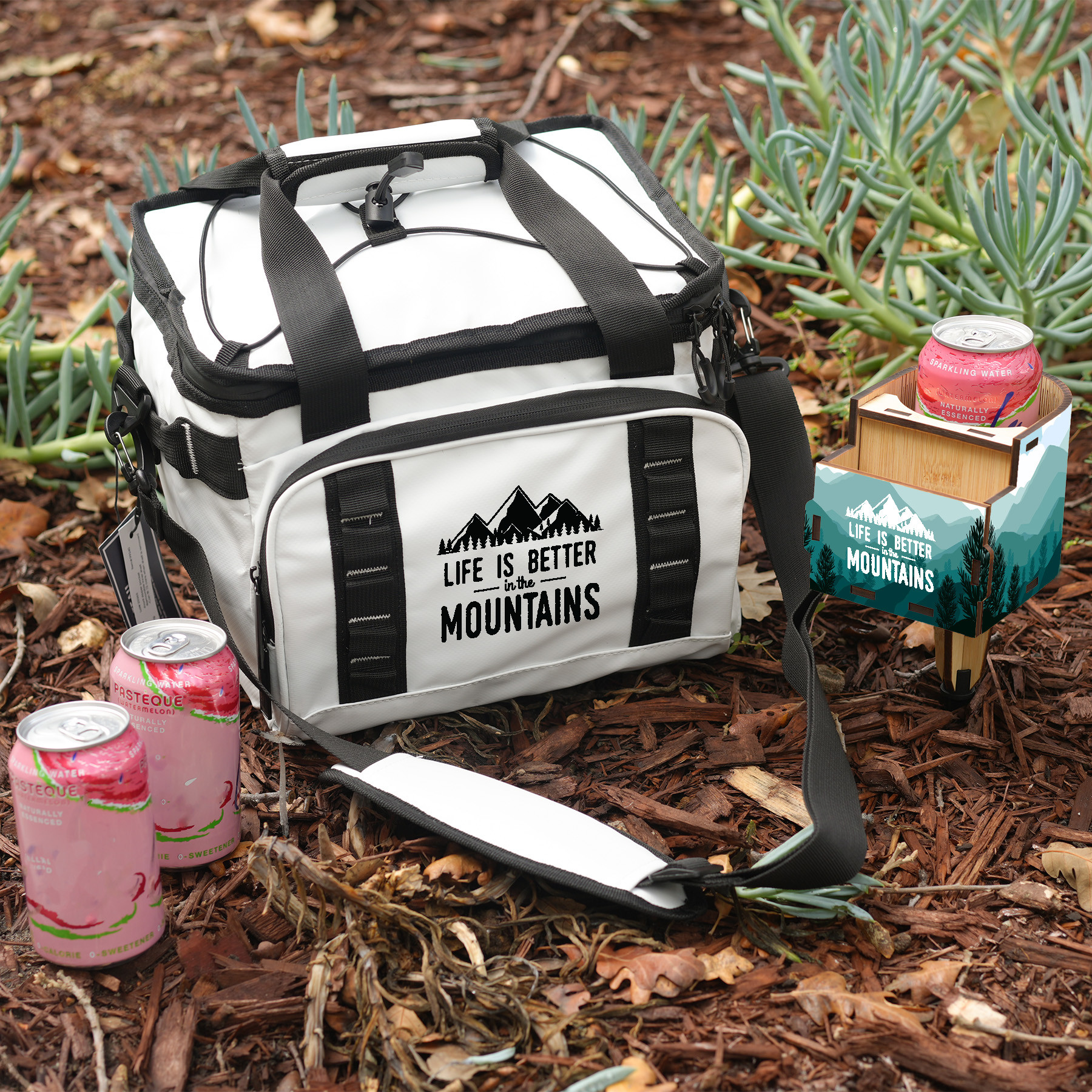 Branded Outdoor Kit Cooler Bag with Cup Holder - 12 Can - Promotional Cooler Bags with Logo