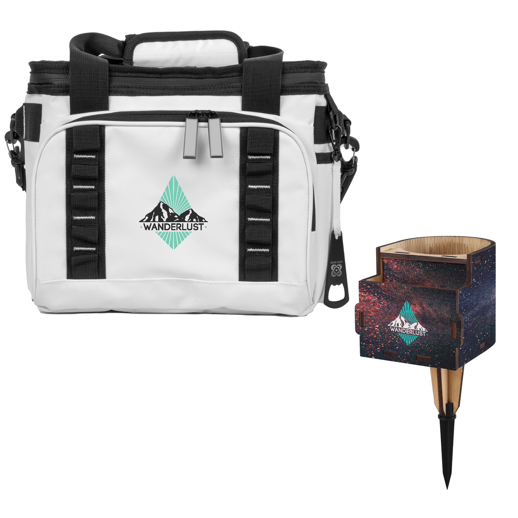 Outdoor Kit Cooler Bag with Cup Holder - 12 Can - View 1 - Custom Logo Cooler Bags - product view 2