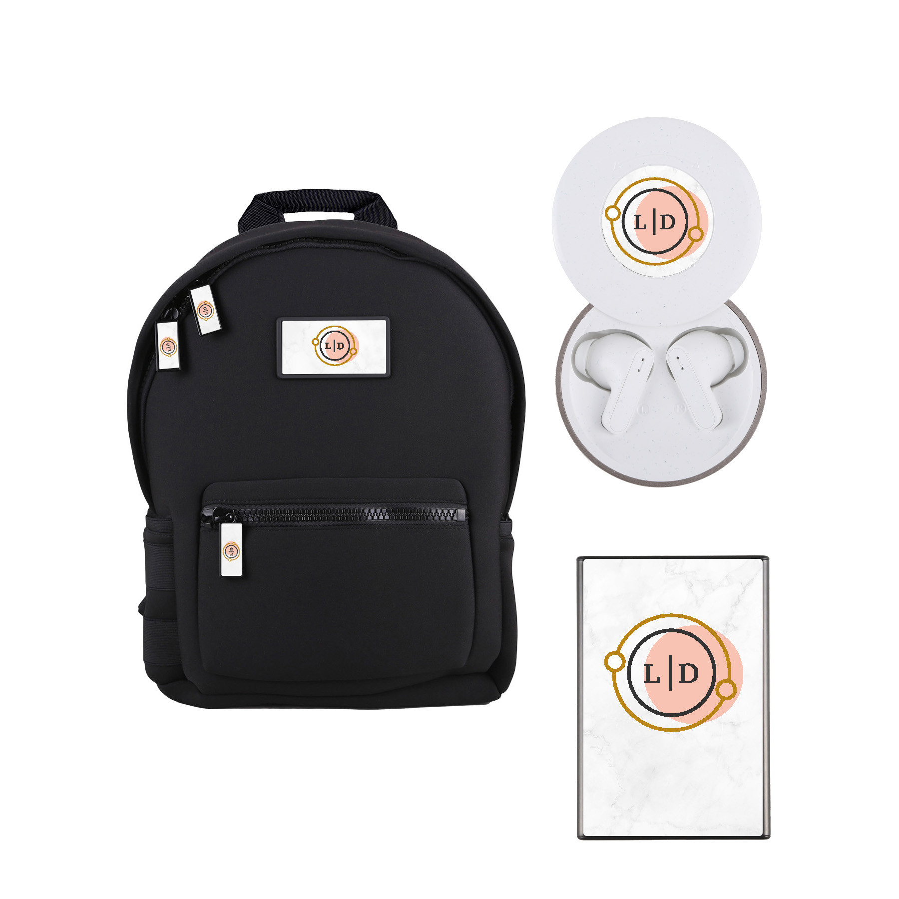 Trendsetter Kit with Backpack Power Bank Earbuds - View 1 - Customizable Backpacks - product view 2