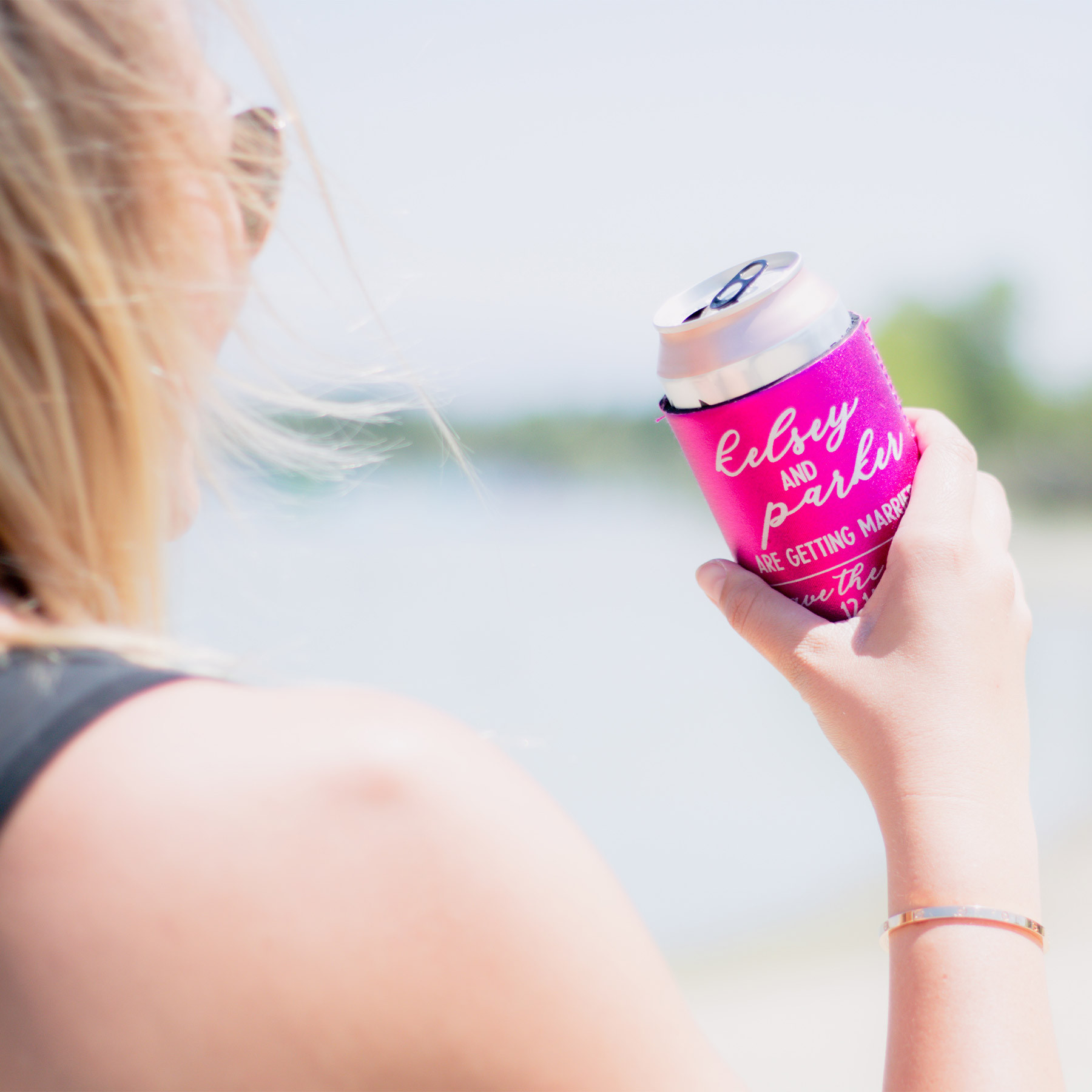 Koozie Metallic Neoprene Collapsible - 12 oz - View 2 - Custom Custom Neoprene Koozies - product view 3