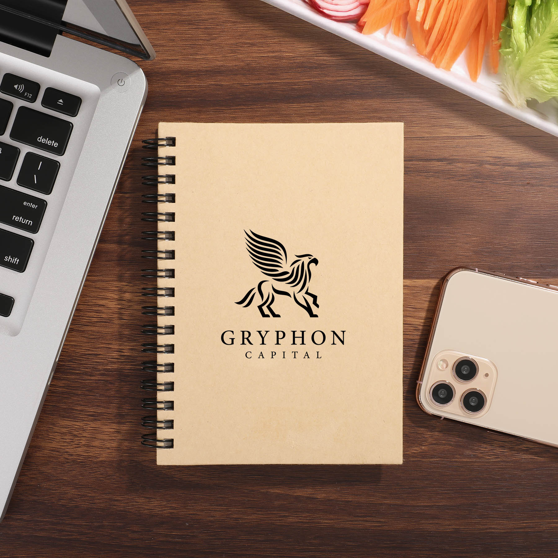 Hardcover Notebook Spiral Bound FSC Paper - 6.25 x 8.25 in - Custom Promotional Product