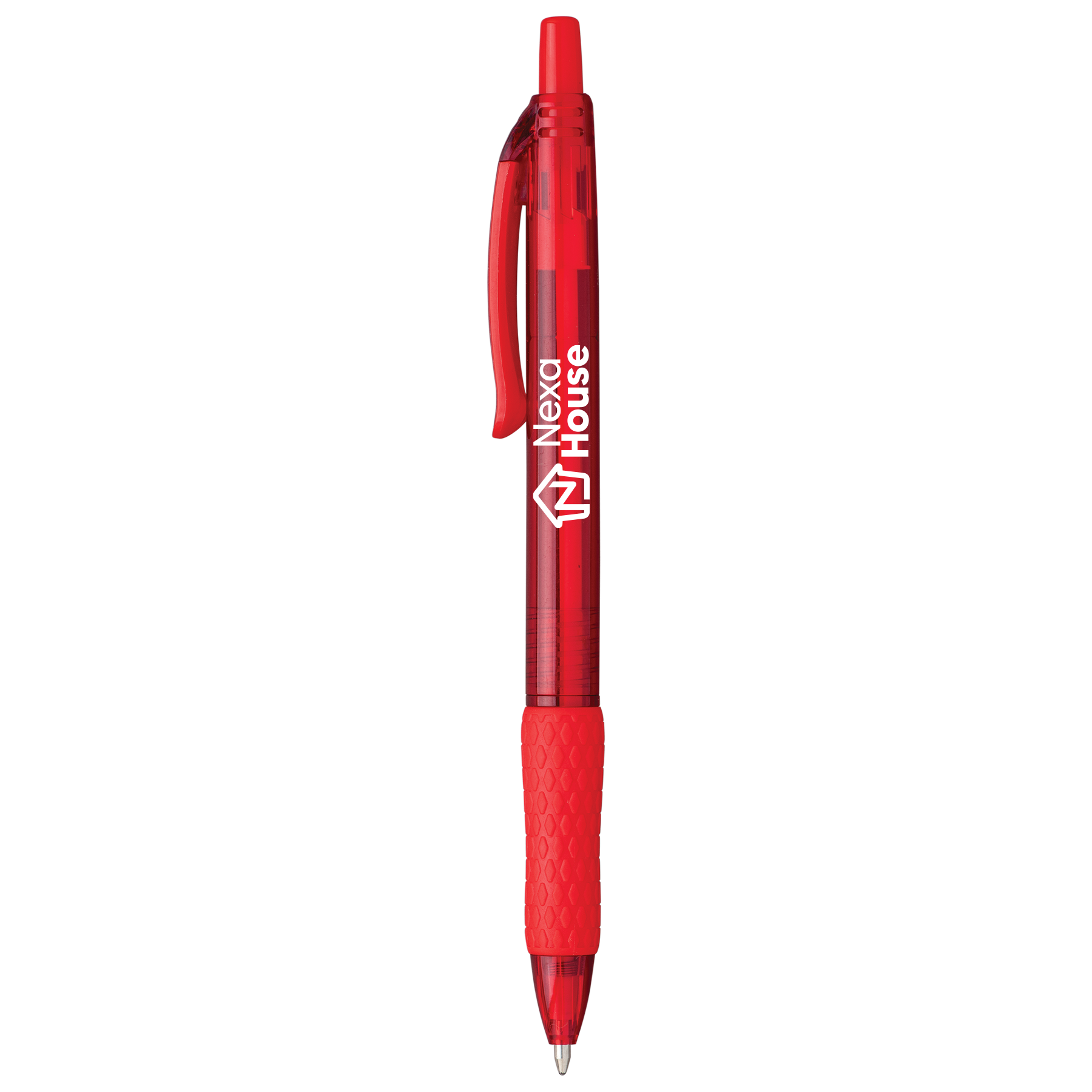 Pen Translucent Ergonomic Grip with Hybrid Ink - 5.7 in - View 5 - Imprinted Custom Plastic Pens - product view 5