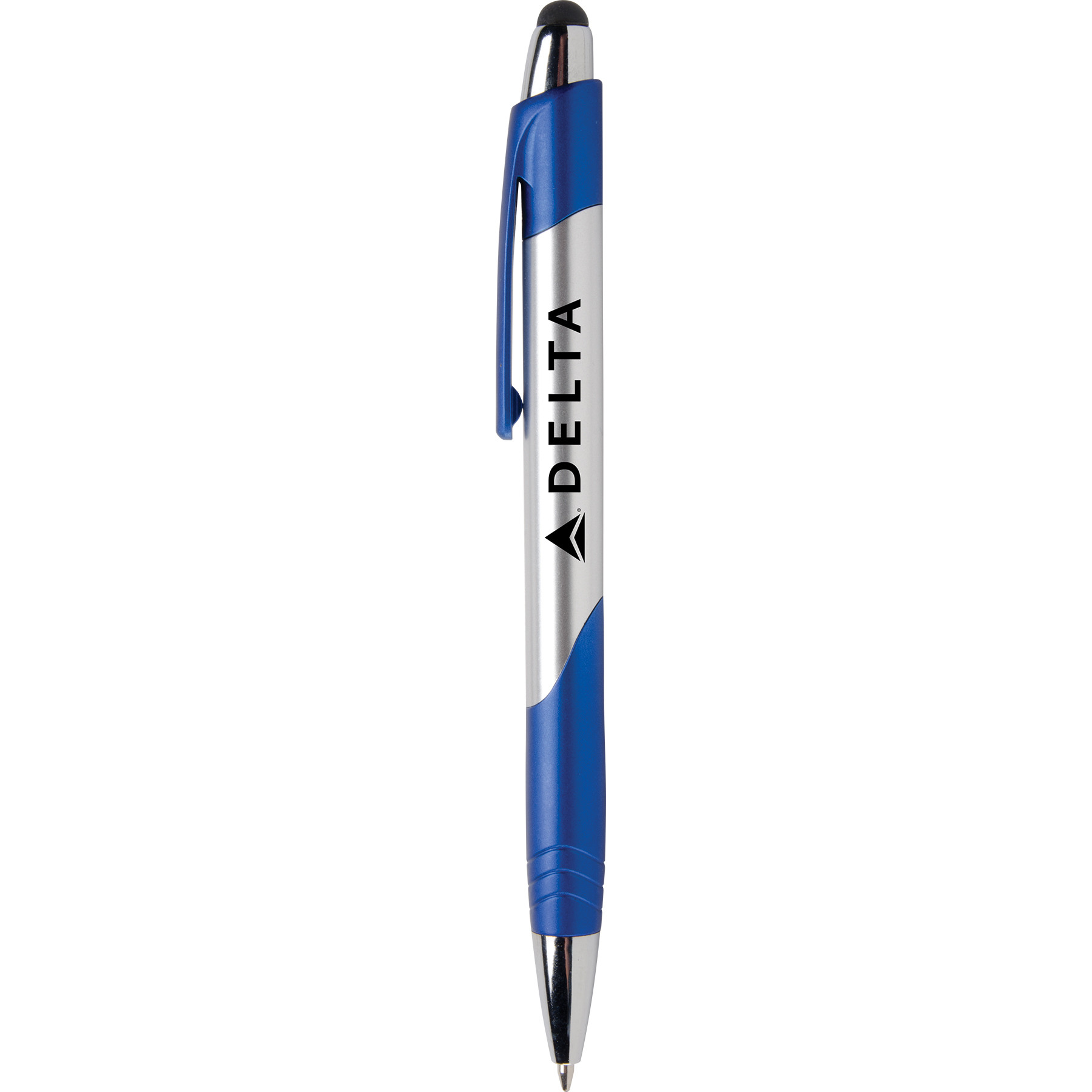 Stylus Pen Chrome with Brushed Silver Barrel - 5.6 in - View 2 - Bulk Custom Stylus Pens - product view 3