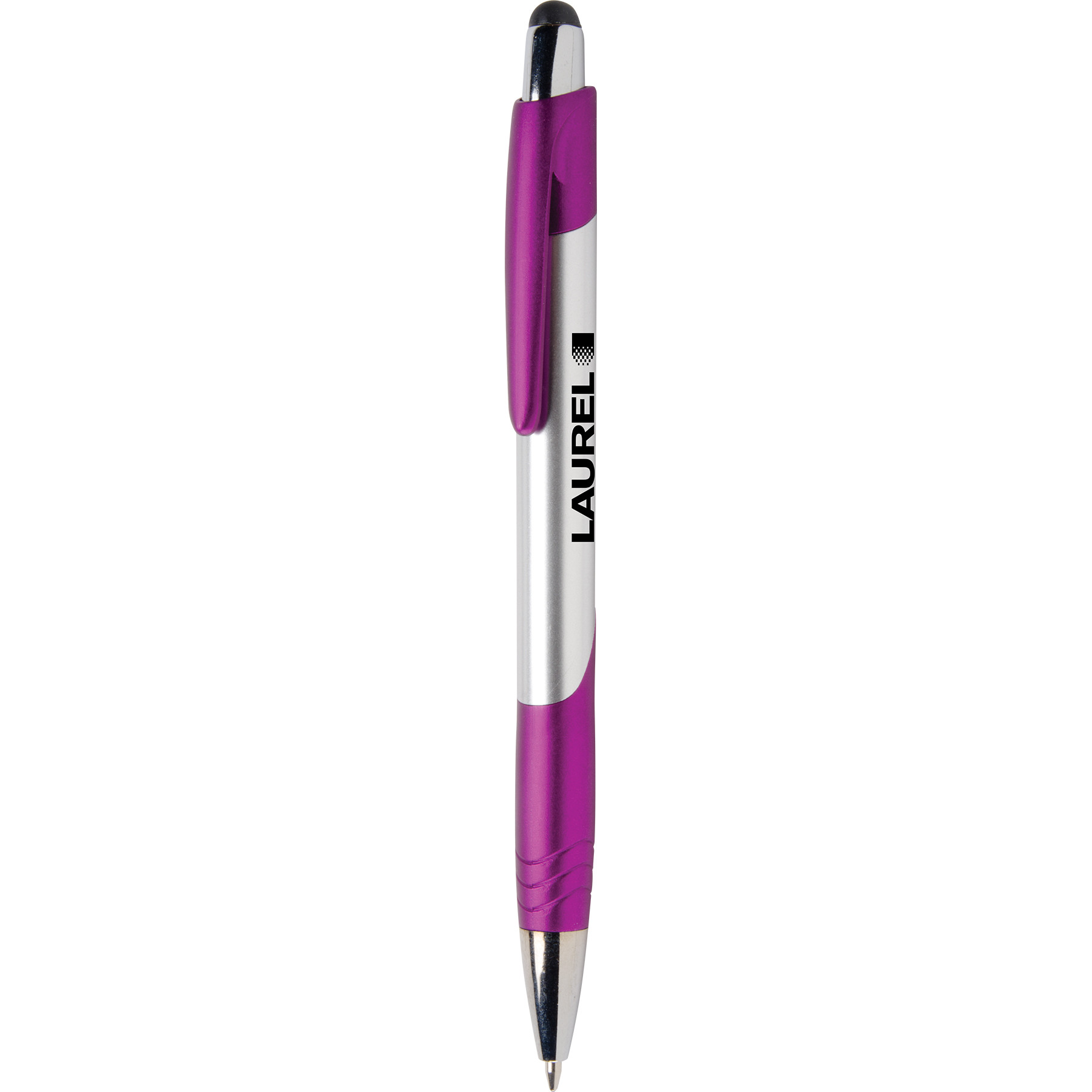 Stylus Pen Chrome with Brushed Silver Barrel - 5.6 in - View 3 - Custom Stylus Pens - product view 4
