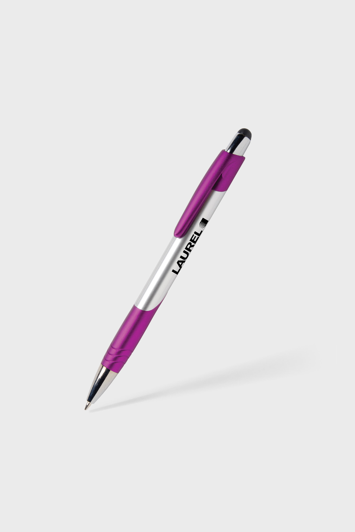 Stylus Pen Chrome with Brushed Silver Barrel - 5.6 in - View 4 - Promotional Stylus Pens - product view 5