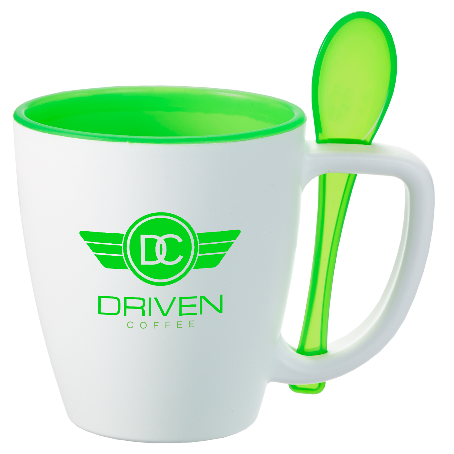 Insulated Mug with Built-In Spoon Handle - 14 oz - View 2 - Branded Coffee Mugs - product view 3