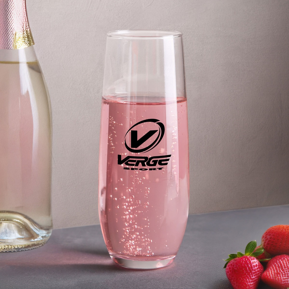 Stemless Champagne Flute Crystal Glass - 9 oz - Custom Promotional Product