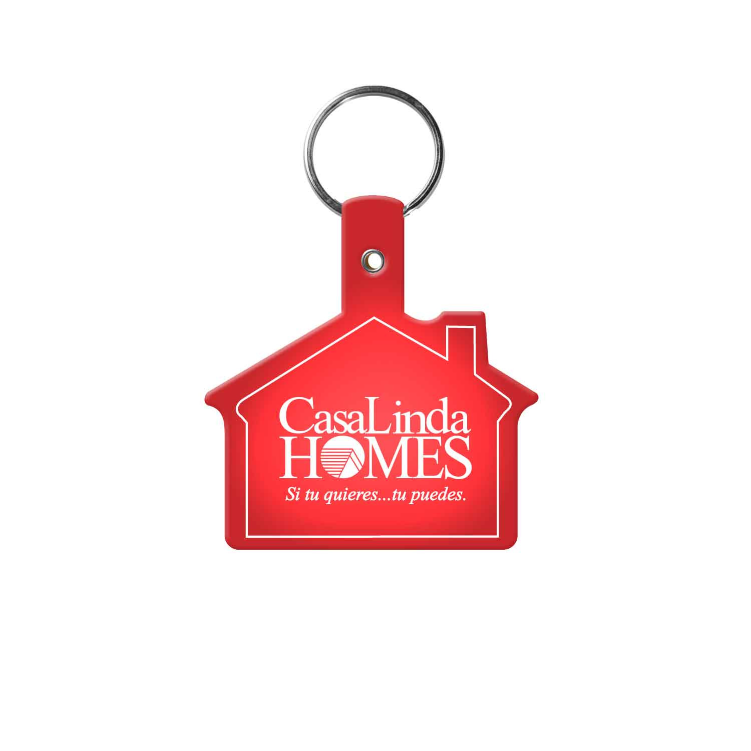 Keychain House Shape Flexible PVC - 2.375 in - View 7 - Custom Keychains - product view 8
