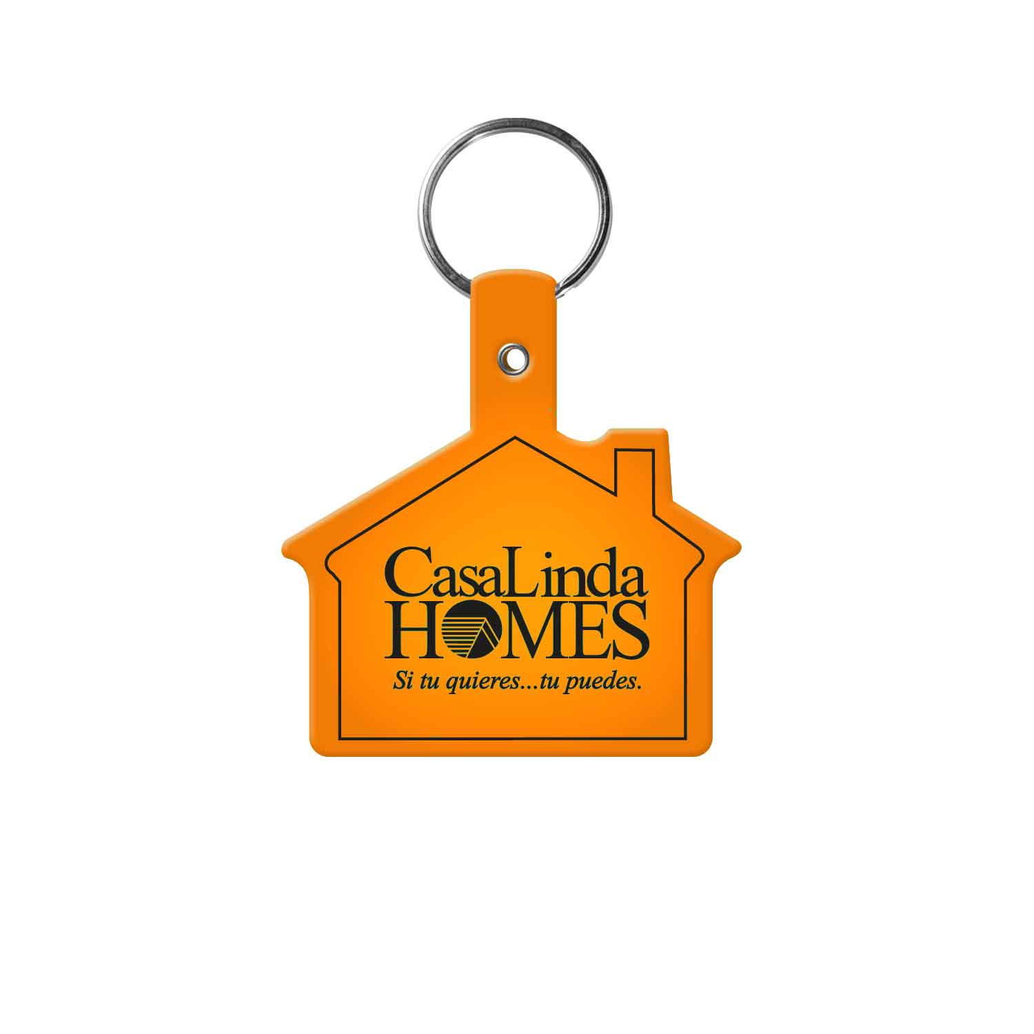 Keychain House Shape Flexible PVC - 2.375 in - View 9 - Personalized Keychains - product view 10