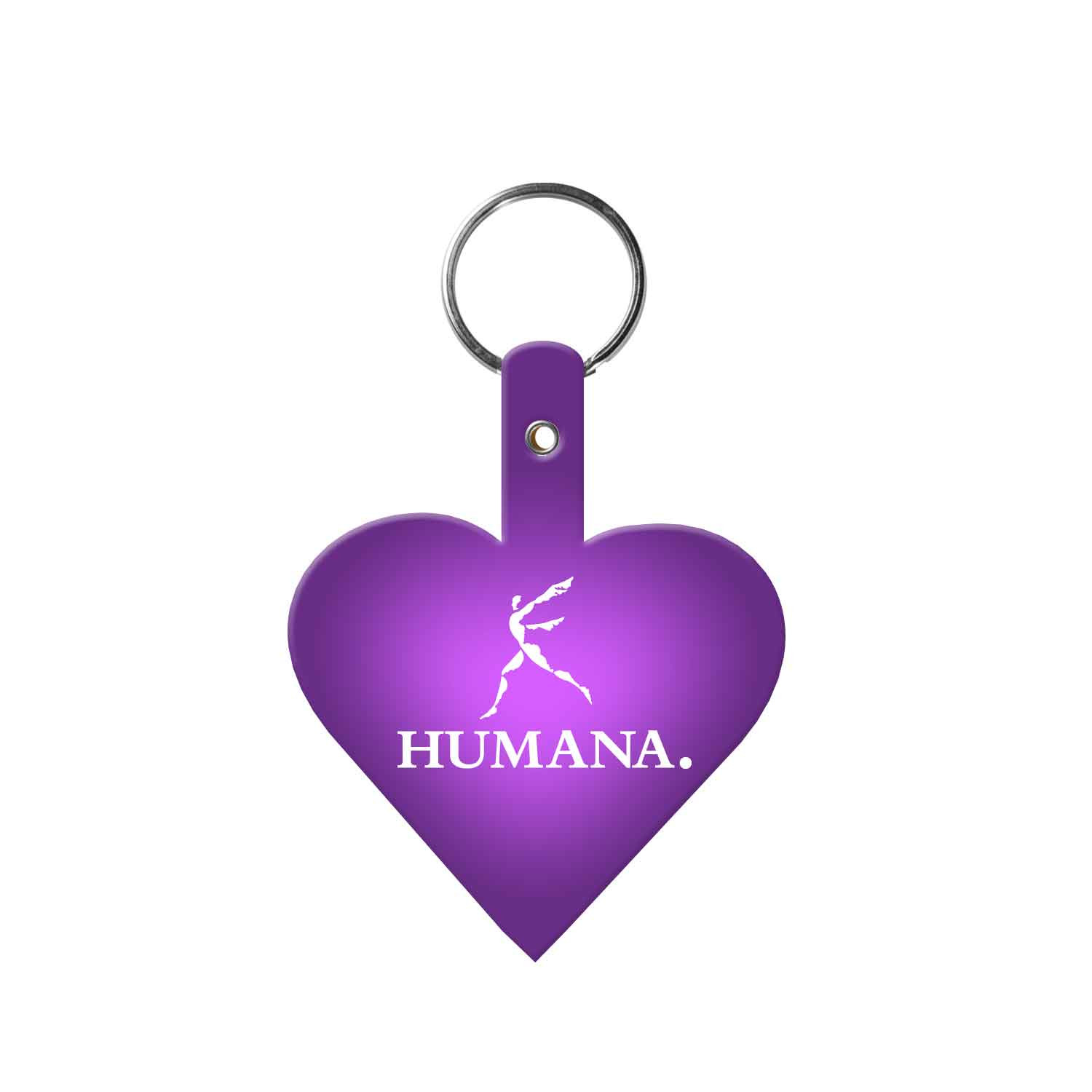 Keychain Heart Shape Flexible PVC - 2.75 in - View 3 - Imprinted Keychains - product view 4