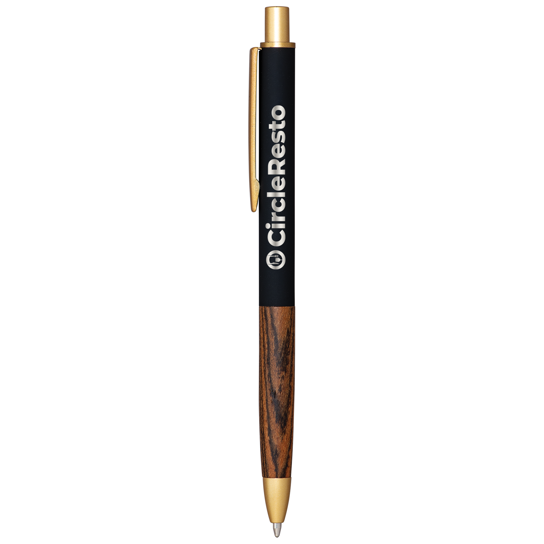 Pen Recycled Aluminum Rosewood Grip Gold Trim - 5.7 in - View 3 - Customizable Custom Metal Pens - product view 2