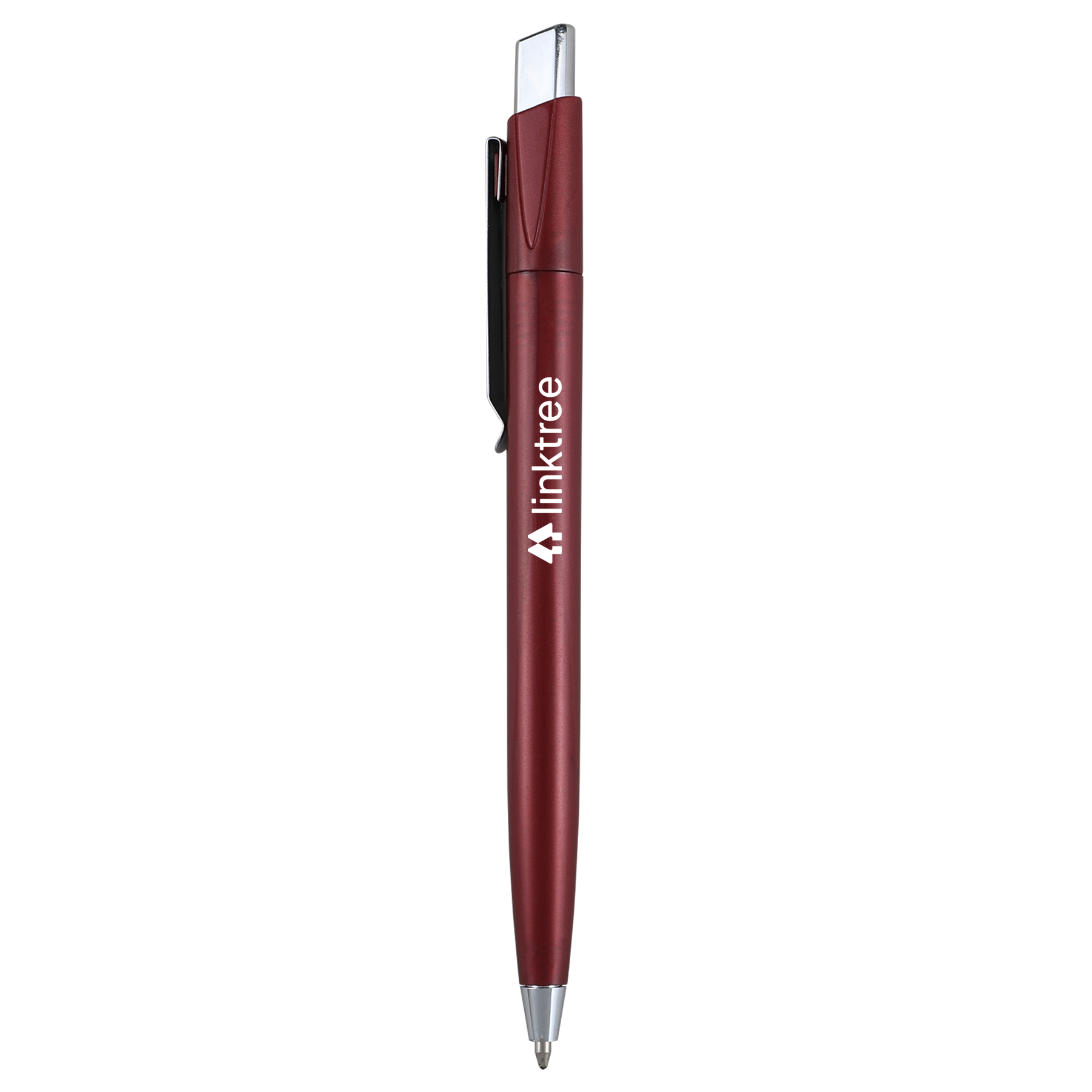 Pen Retractable Metallic Chrome Accents - 5.6 in - View 4 - Custom Logo Custom Plastic Pens - product view 3